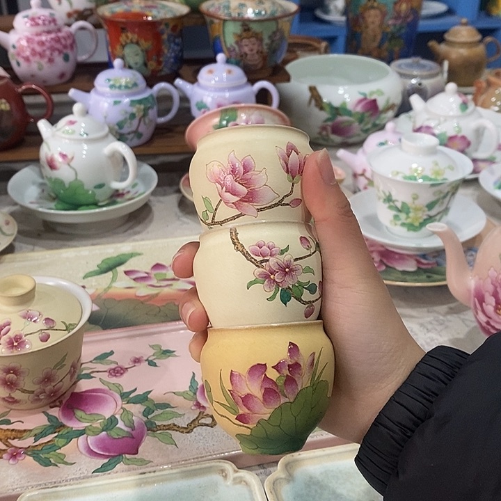 一个茶杯纯手工手绘制作茶杯