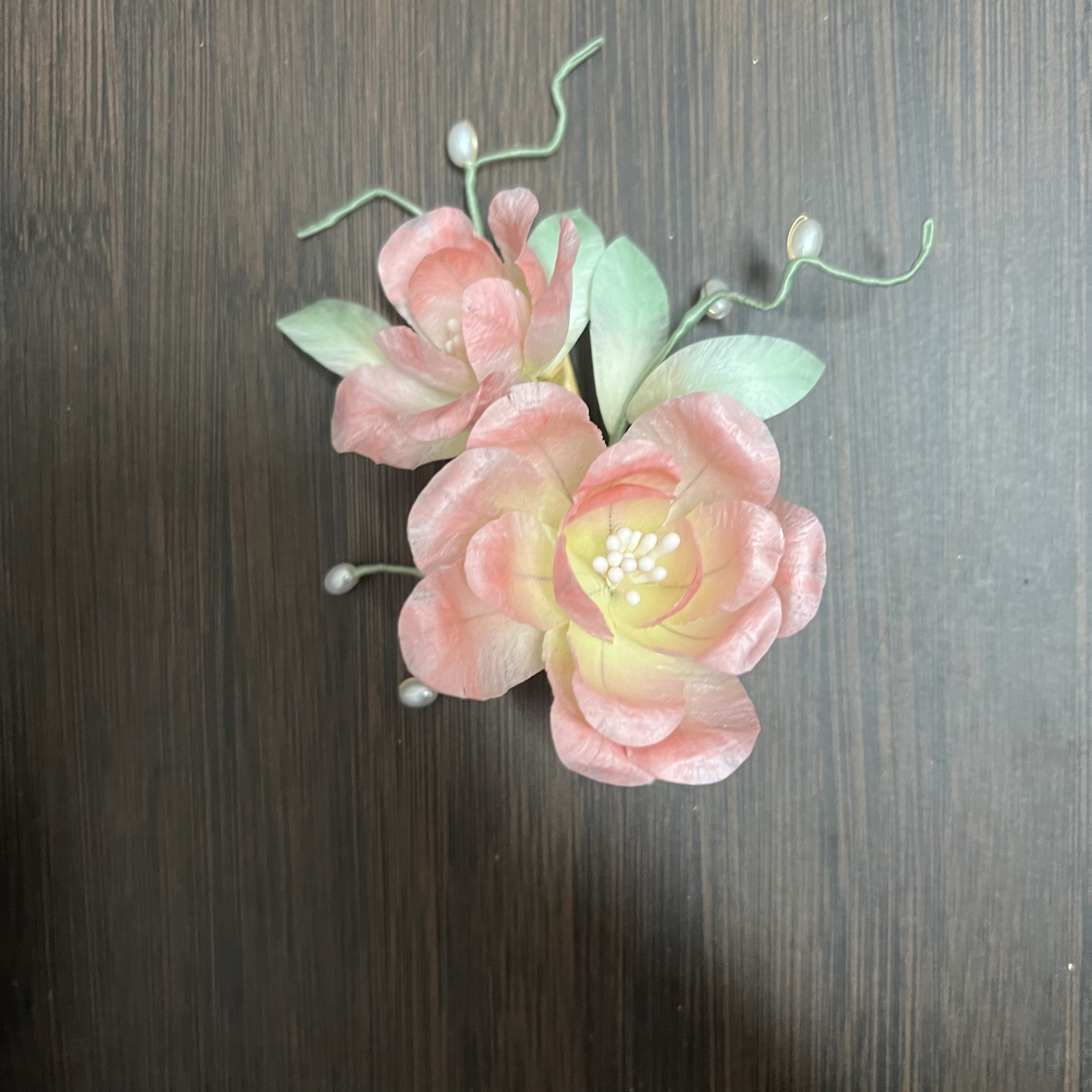 春亦归古风发饰绒花发簪 手工制作默认微瑕