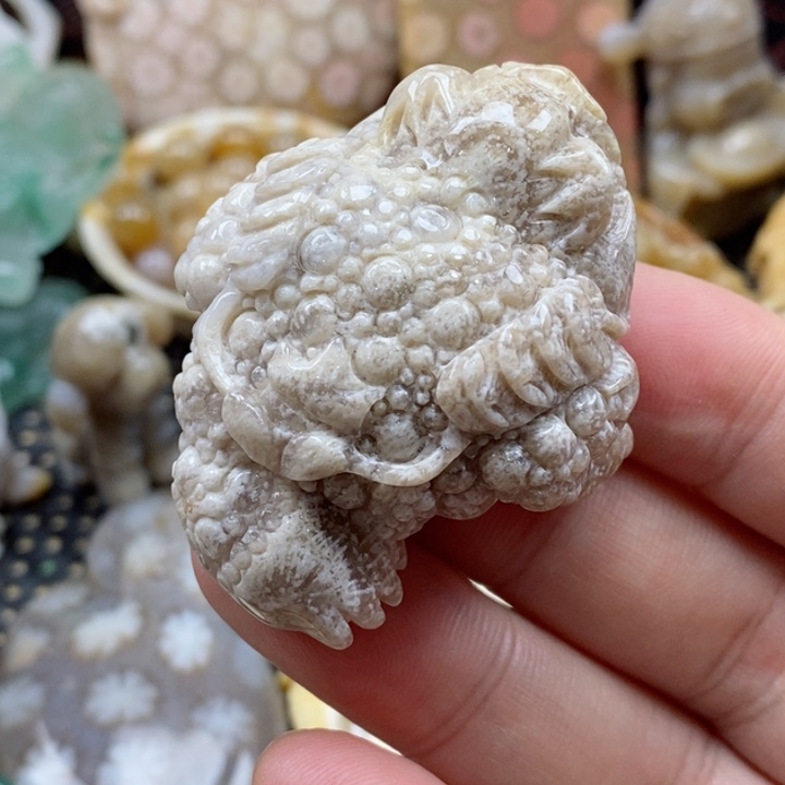 硅化珊瑚（珊瑚玉）颈饰未镶嵌