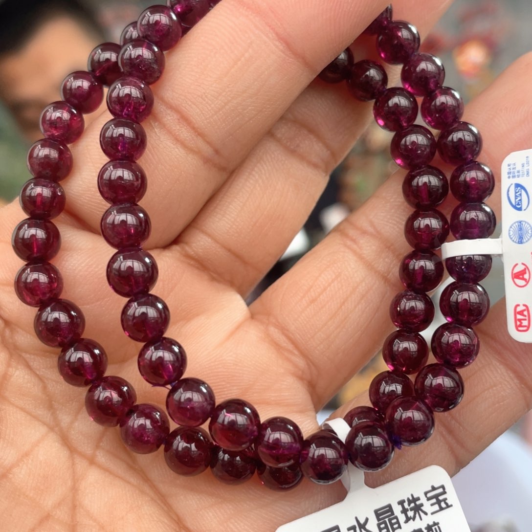 水晶手串未镶嵌6mm紫牙乌手串多样性发其一