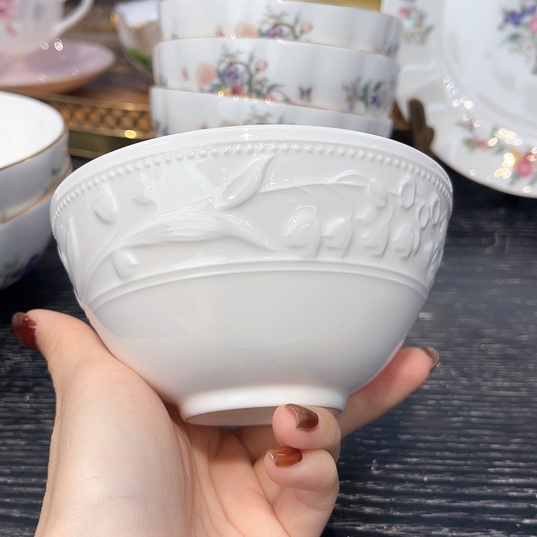 蓝***云骨瓷饭碗6个/////：：：