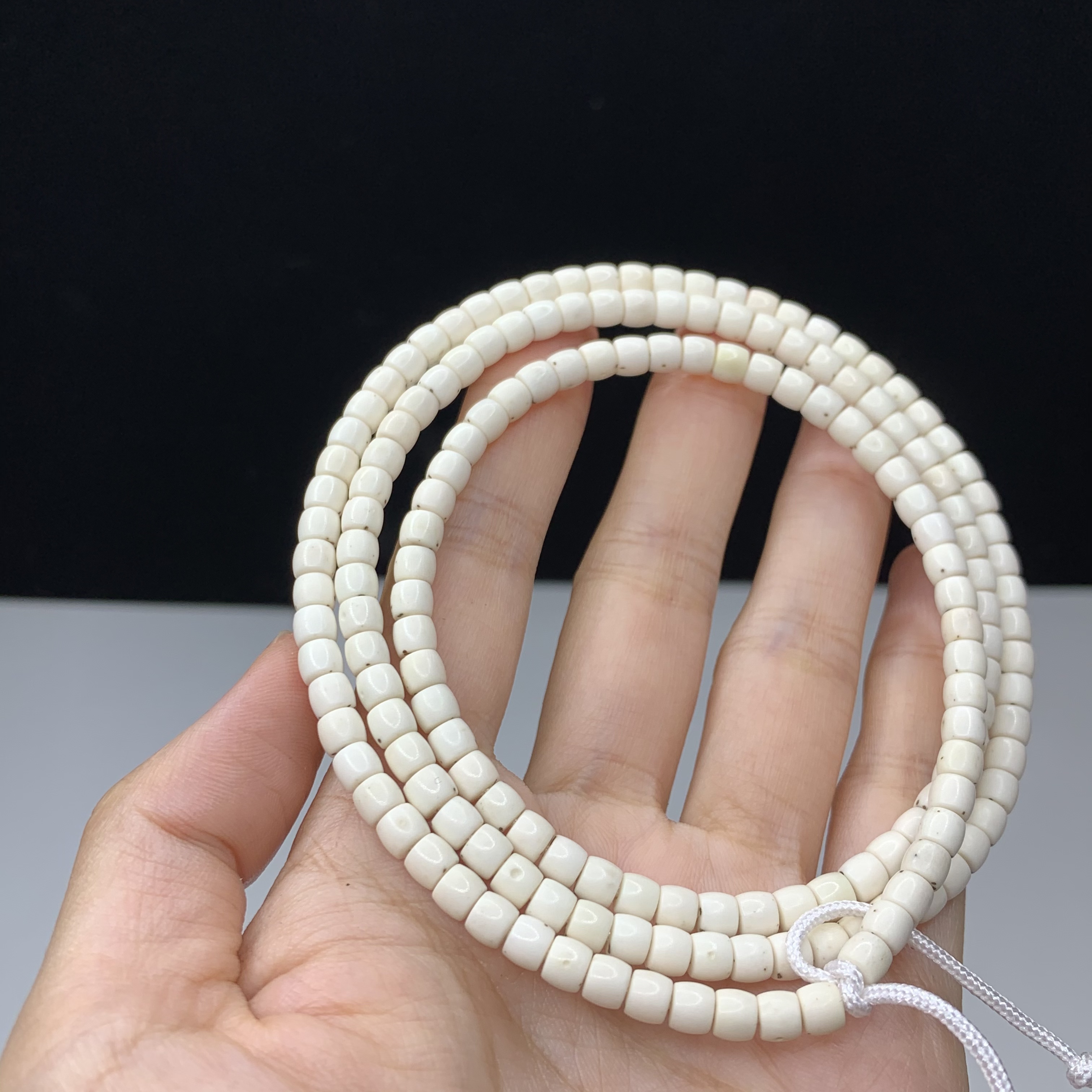 琼珠高端定制海南原生态瓷白5-4找星星款星月菩提108长串