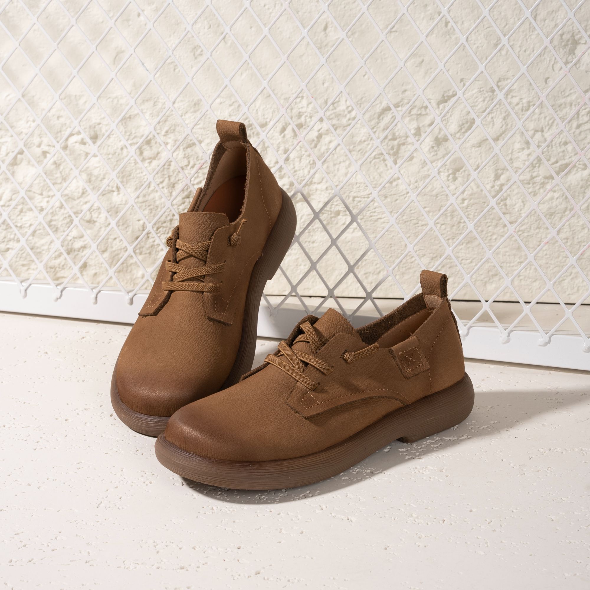 2025春季新款头层牛皮复古手工鞋男女同款真皮软底软面复古1066-2