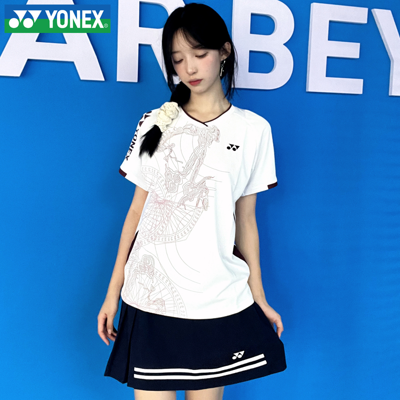 新款尤尼克斯YY羽毛球服运动服男女T恤上衣短袖透气1102825BCR