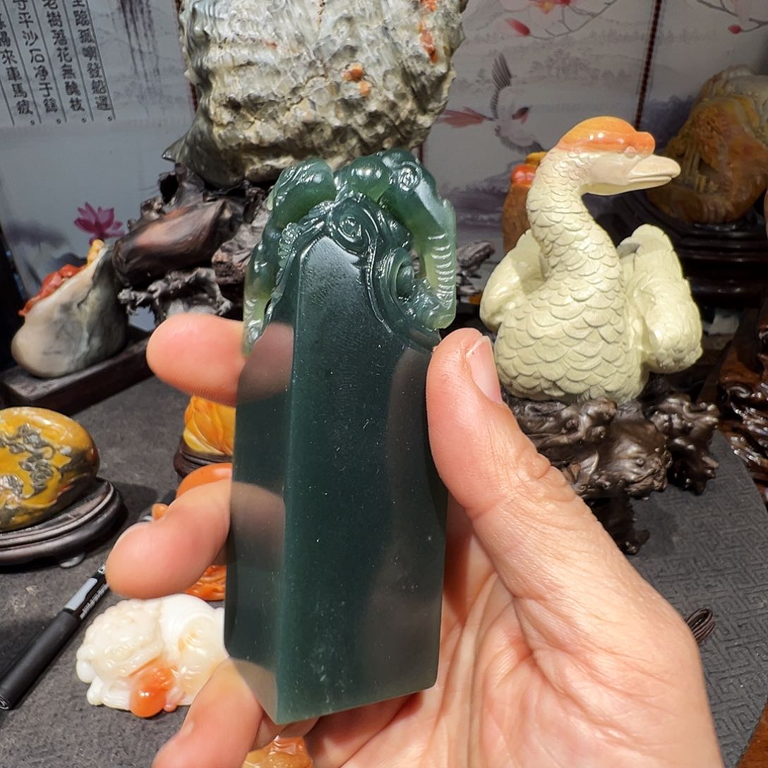 寿山石文**道寿山石摆件