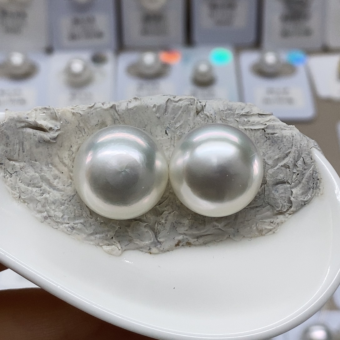 未镶嵌海水珍珠澳白馒头对珠15➕