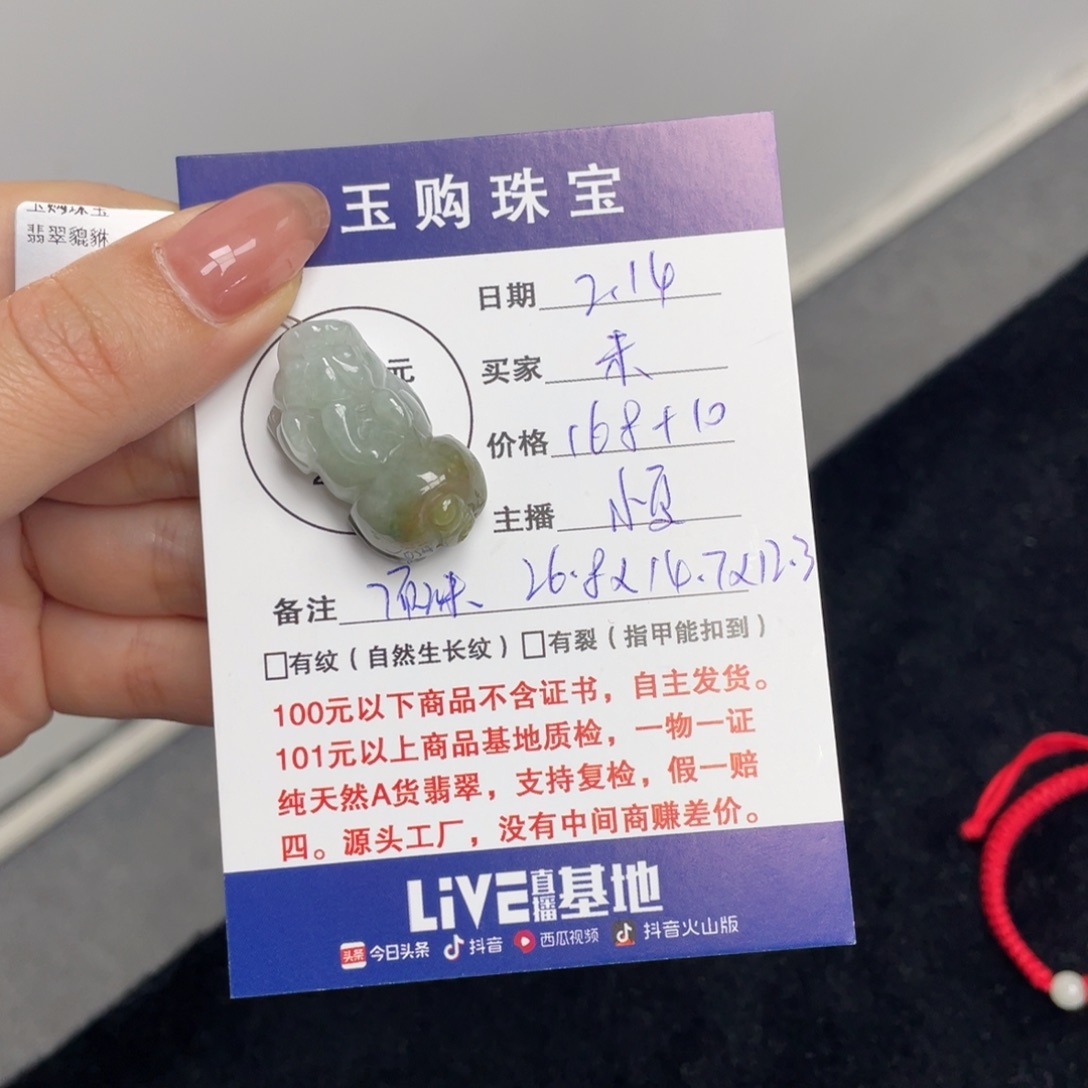 翡翠颈饰未镶嵌未貔貅