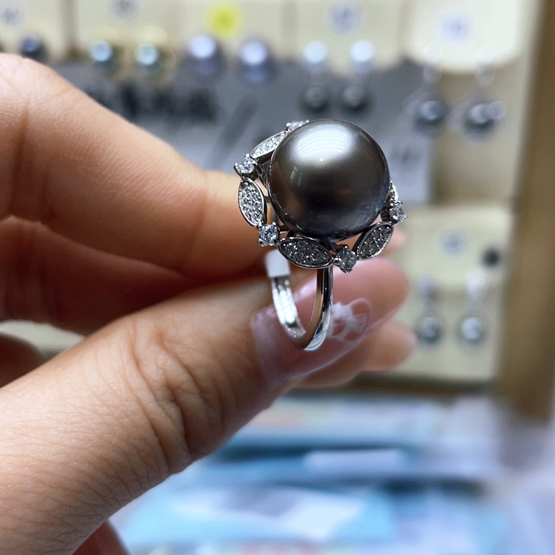 海水珍珠戒指银S925镶嵌