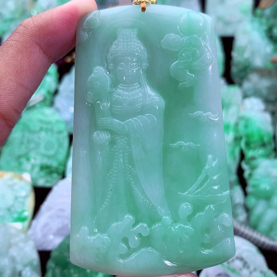 天然A货翡翠观音