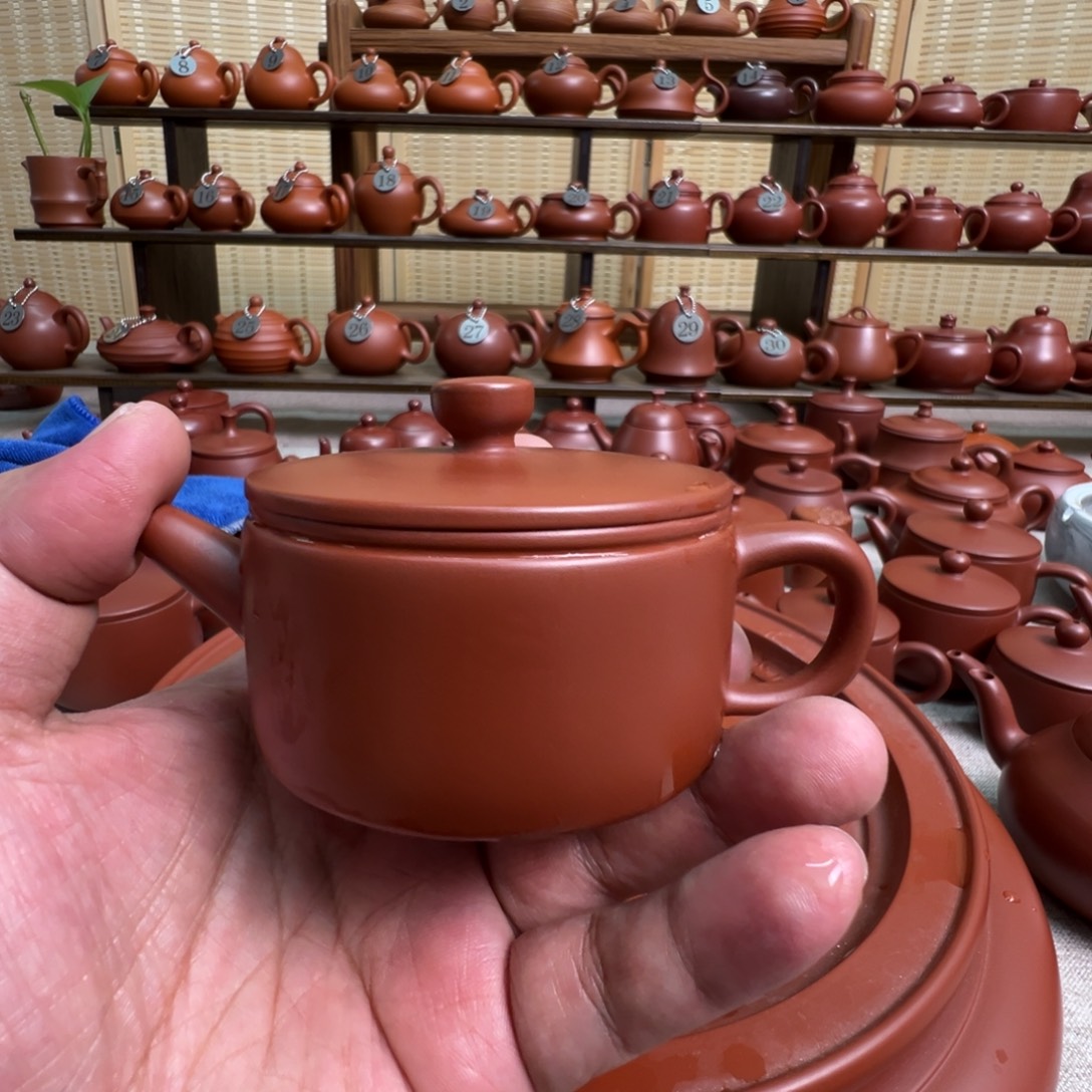 茶壶紫砂潮州手拉朱泥壶，微瑕不退换