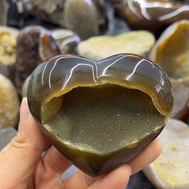 水晶珠宝半成品未镶嵌彩金爱心