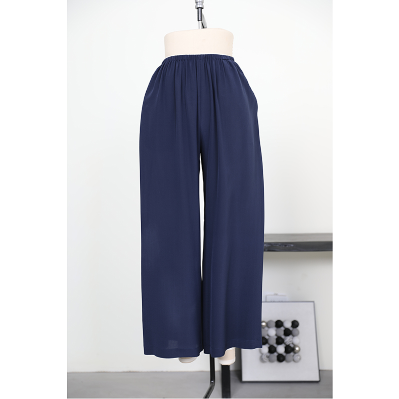 JUZININE【主播样衣】原创设计 重绉真丝阔腿裤  C02A 100%桑蚕丝