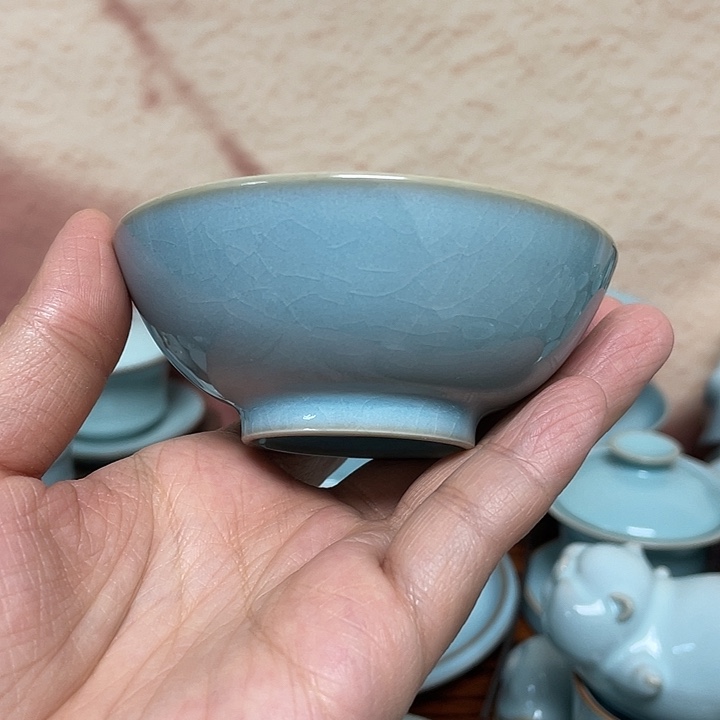 杯子赵志强小米钉传世宫碗碗盏微微瑕