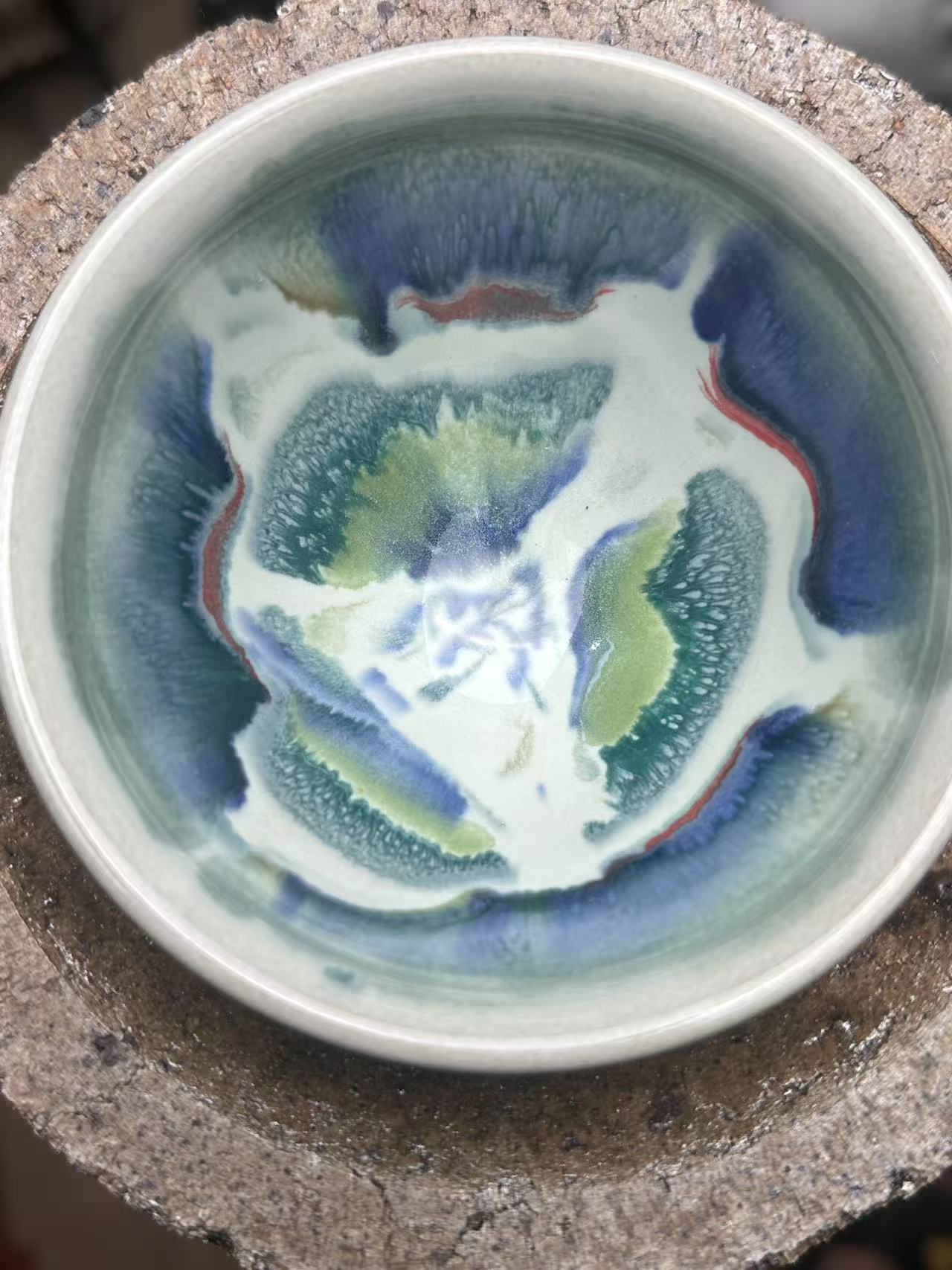 束口白贝山水建窑建盏主人杯