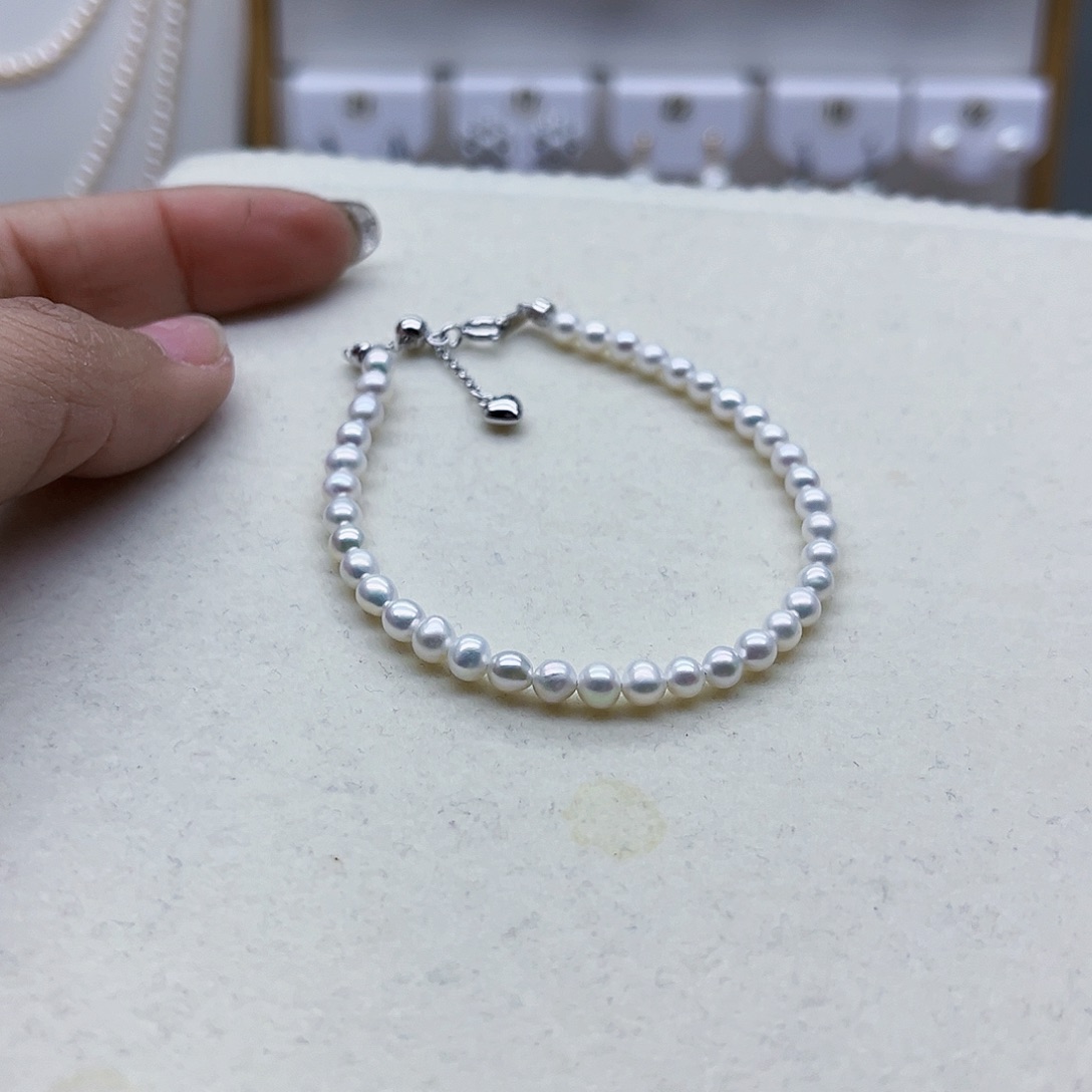 淡水珍珠手链银S925镶嵌