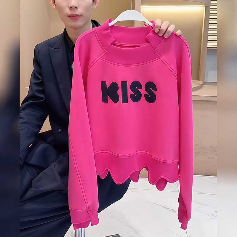 时尚长袖卫衣休闲女2025秋冬新款宽松大码显瘦遮肉洋气设计感上衣