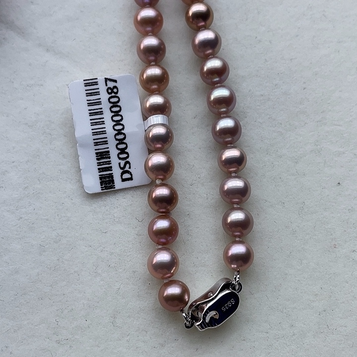 淡水珍珠颈饰银S925镶嵌卡7➕高品极光莫兰迪帝王紫