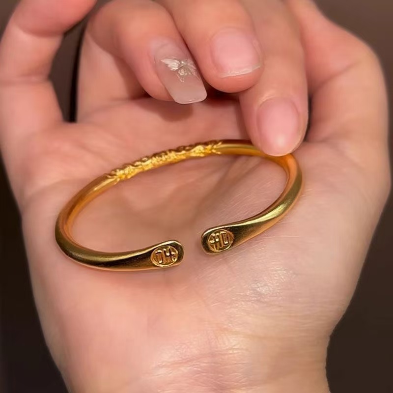 【双吉卷草纹手镯】经典传承手镯气质轻奢