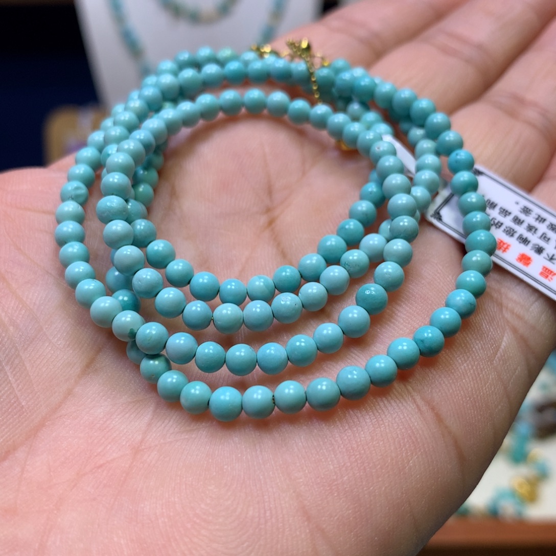 绿松石18K金镶嵌项链