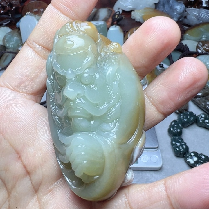 和田玉把件未镶嵌温***@