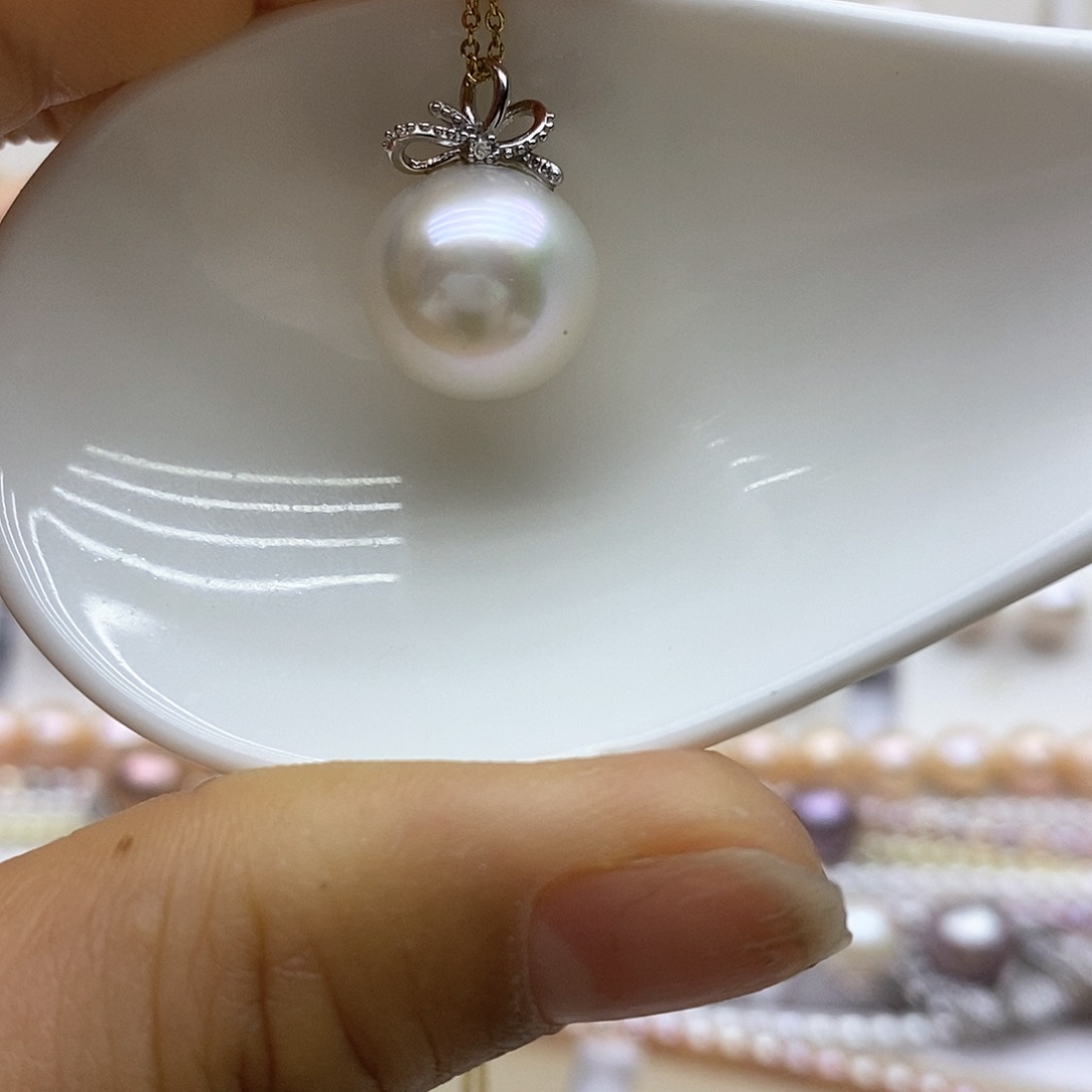 淡水珍珠吊坠(赠链)银S925镶嵌