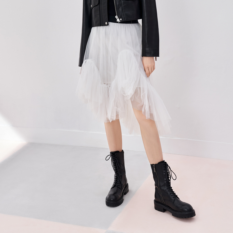 【赵老板专属】MOCO春秋解构不规则花边高腰半身裙MBB3SKT002