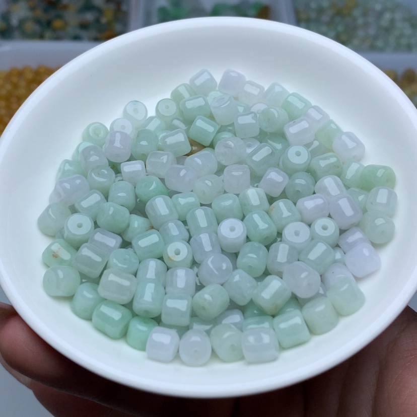 【闪购商品】翡翠手链未镶嵌卡6乘6冰桶珠50颗