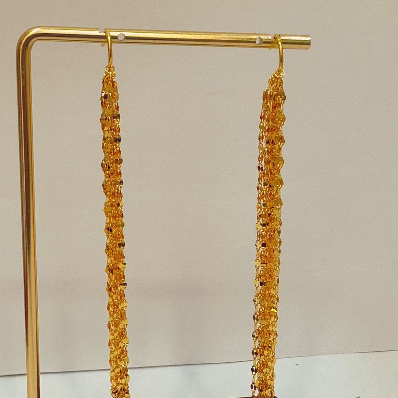 足金999凤尾流苏耳饰17