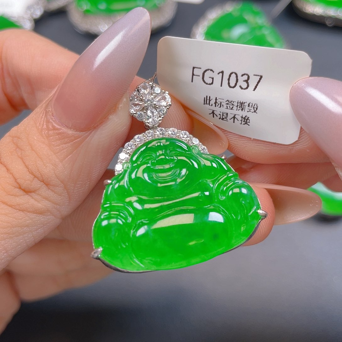 【闪购商品】颈饰银S925镶嵌翡翠子****翡翠