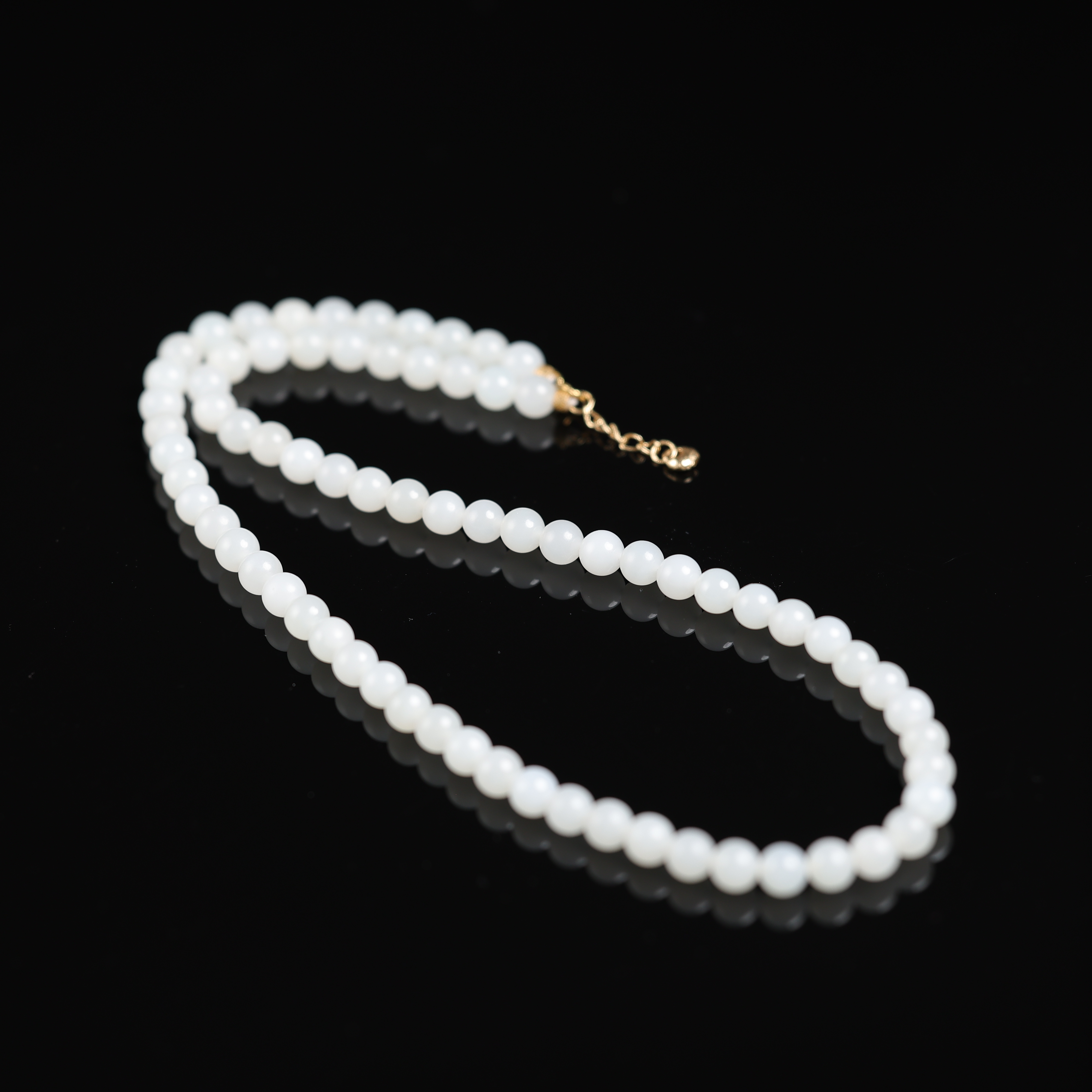 本真 | 云起 | 严选精品和田玉顶俄高白白玉6mm项链