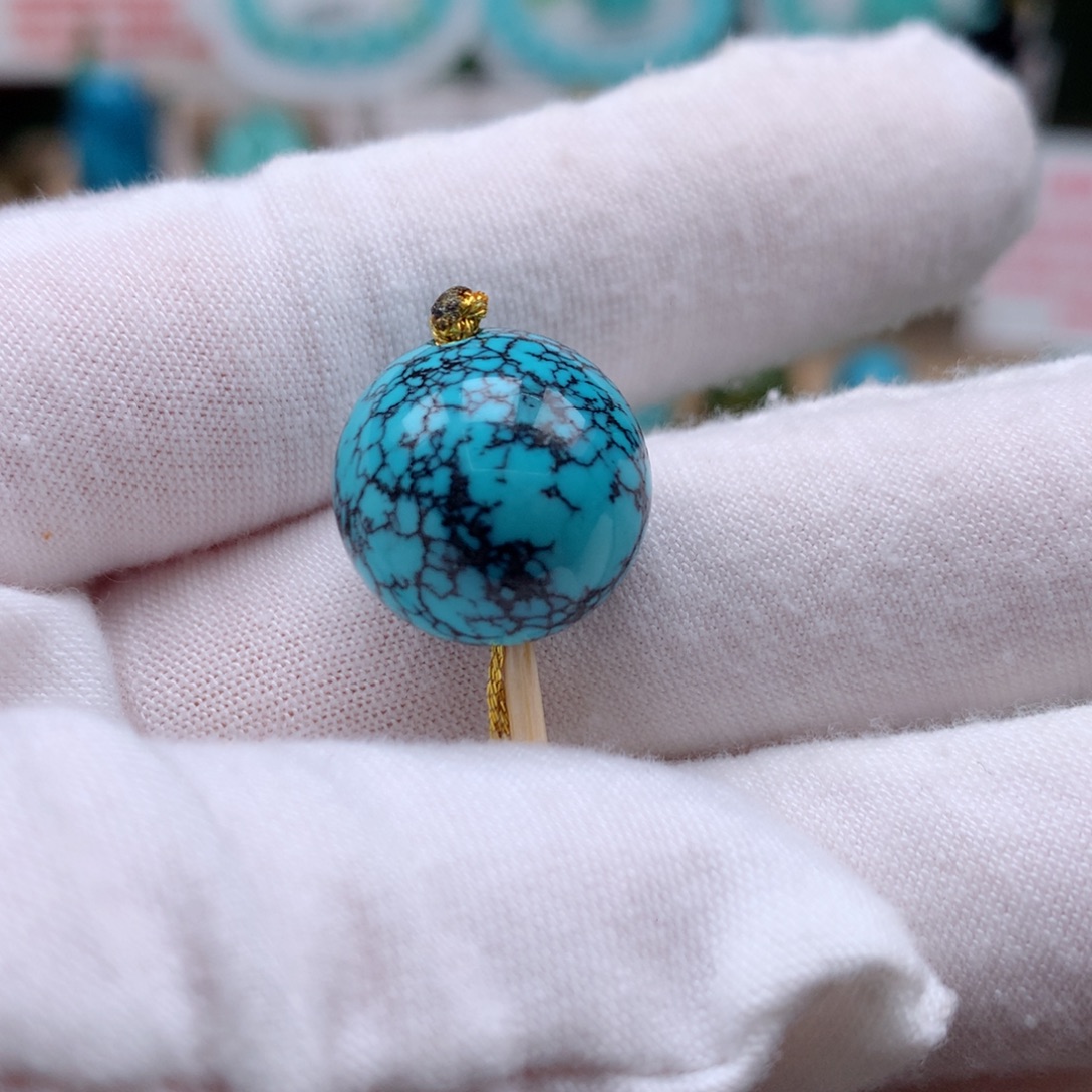 未镶嵌绿松石珠宝奇石15.7mm