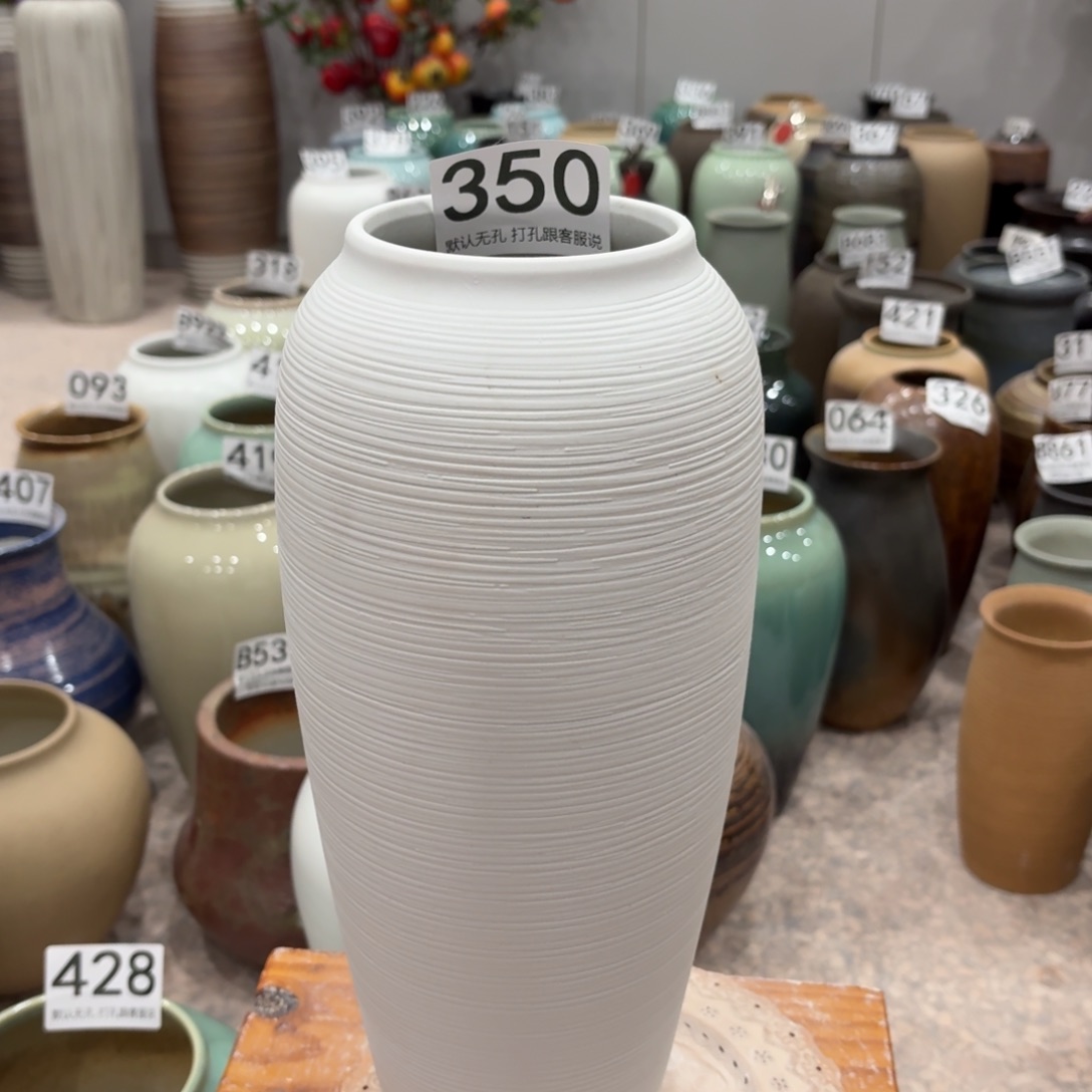 摆件350 景德镇陶瓷花瓶高34口9