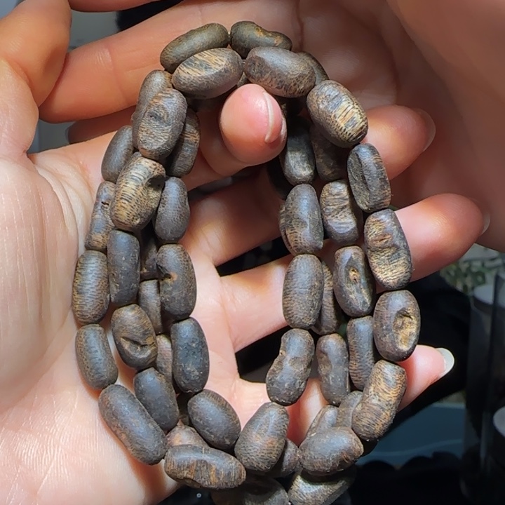 沉香手串虎斑棋沉水链子34.3克