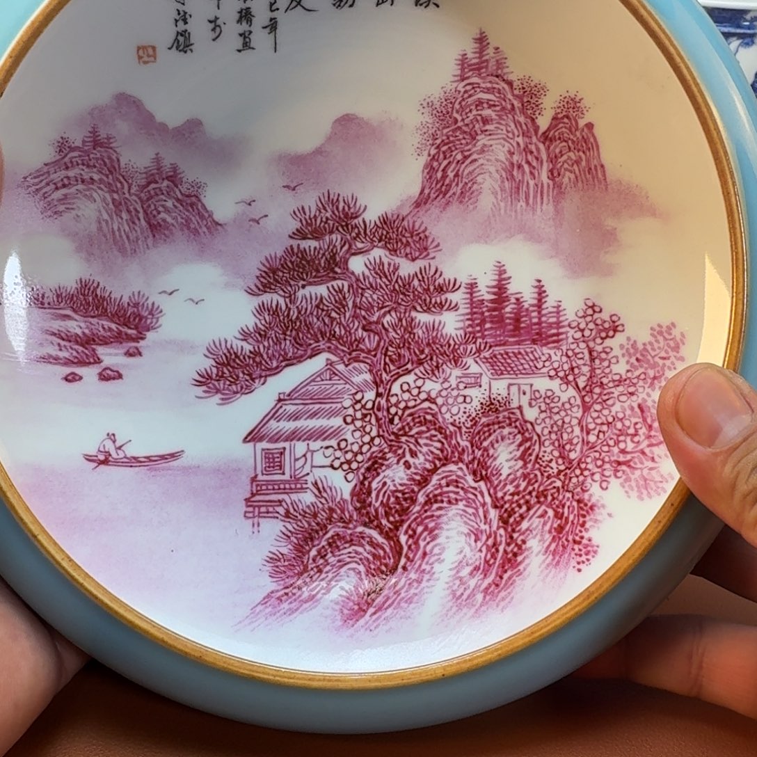 及***主陶杯子景德镇全手工手绘陶瓷