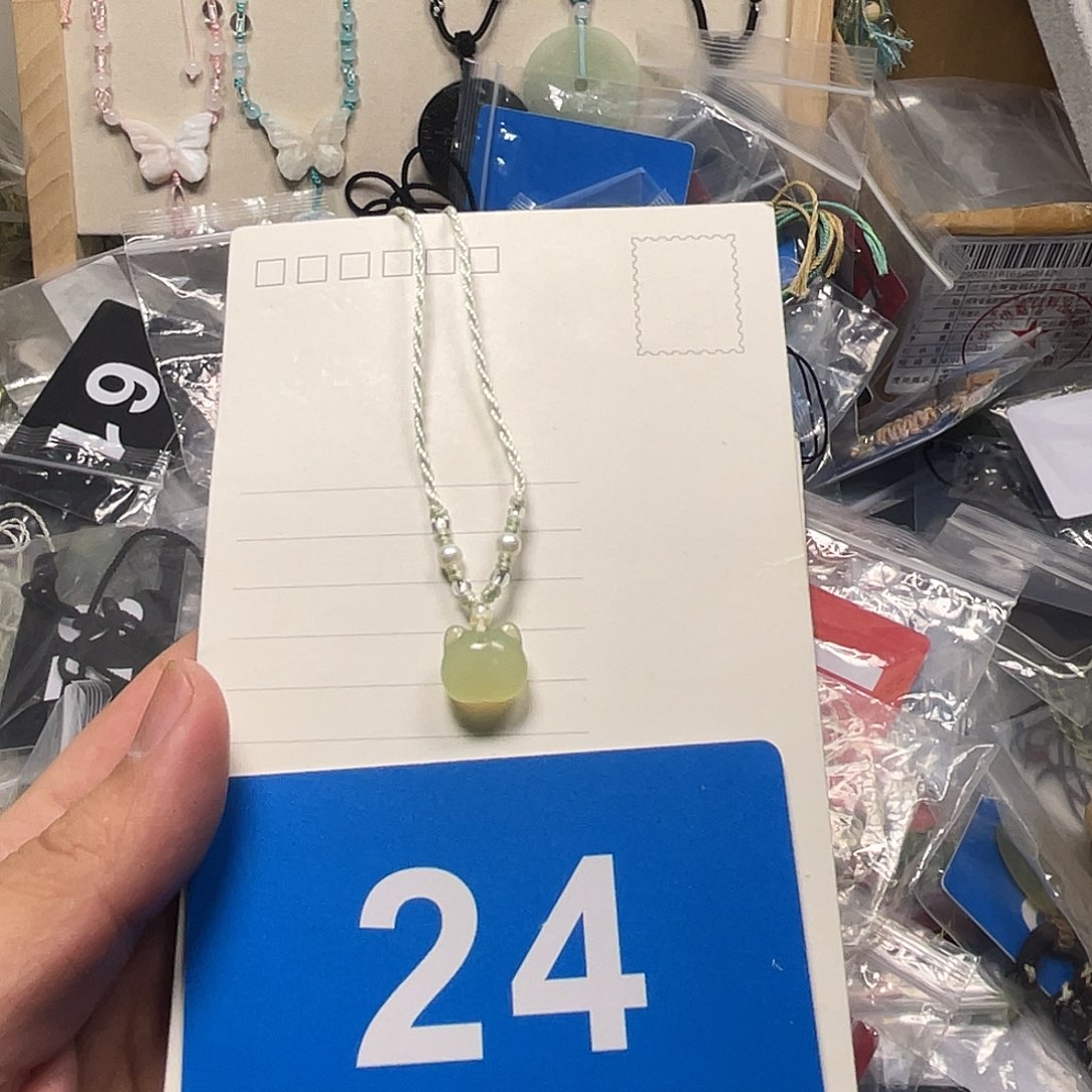 蛇纹石玉合金颈饰