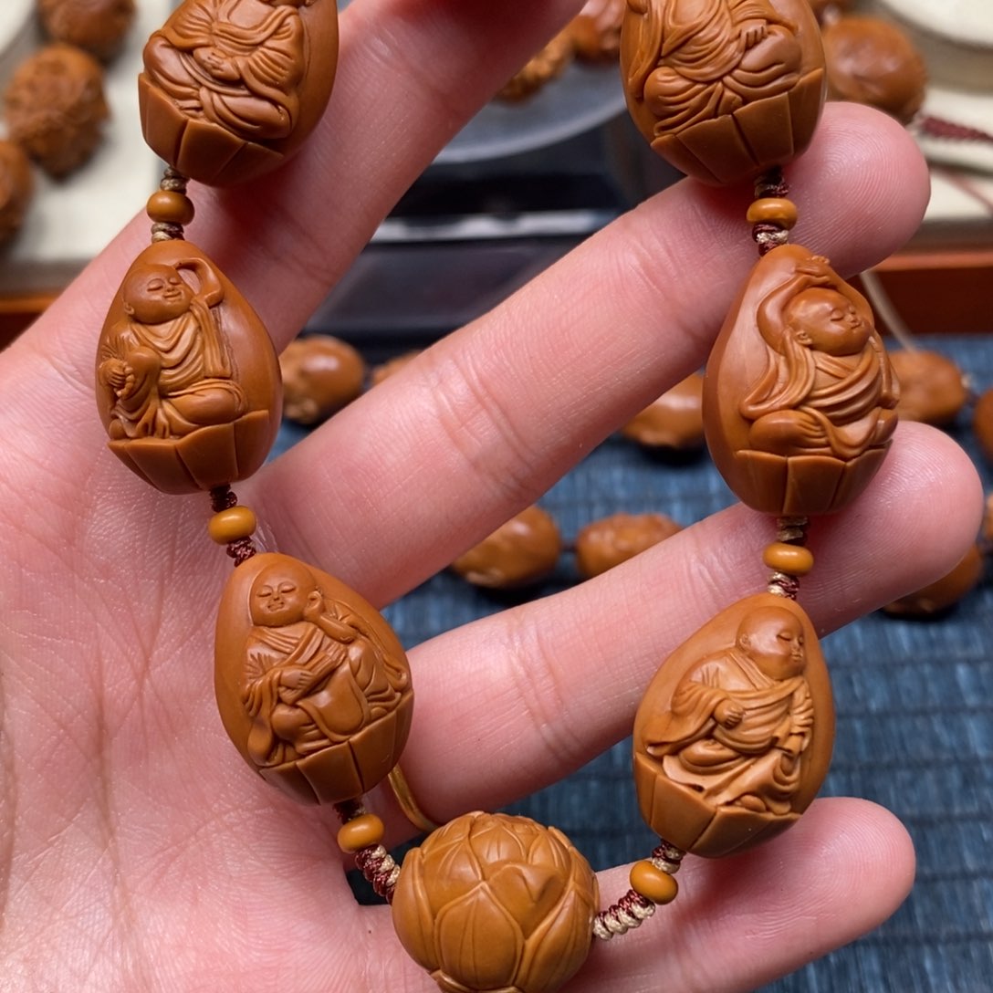 橄榄核手串/手链浮雕童子，1.7