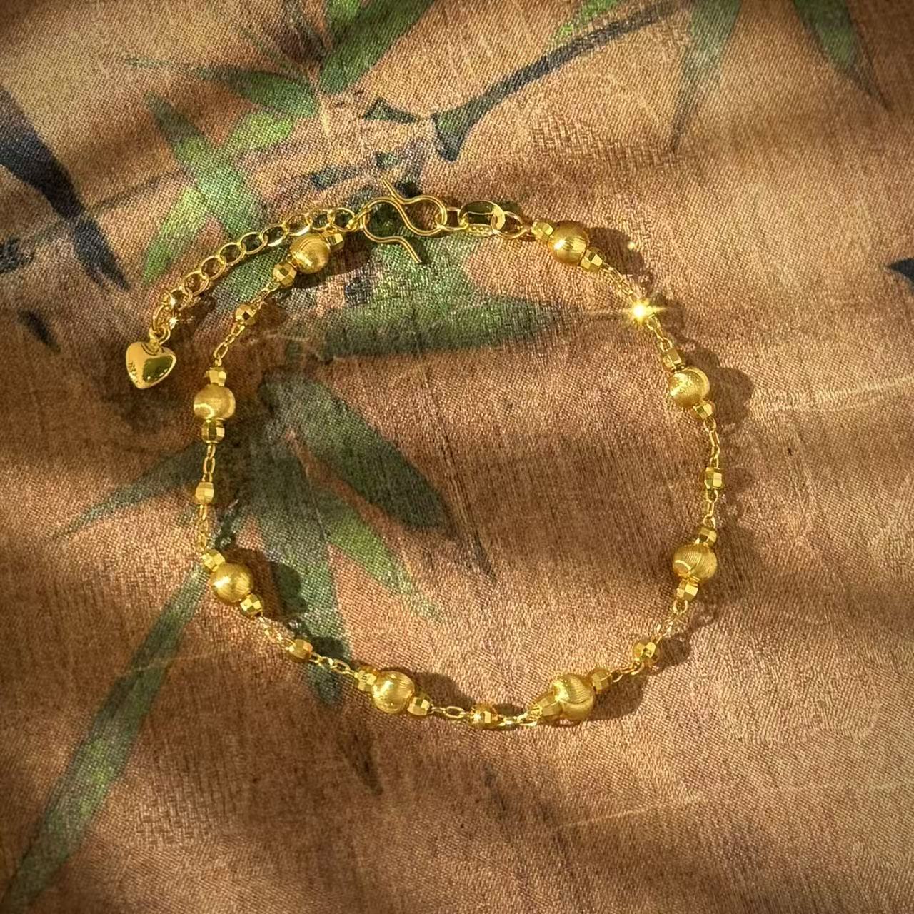 铜合金手链 WANGBAO 猫眼蹦迪珠手链16+5cm