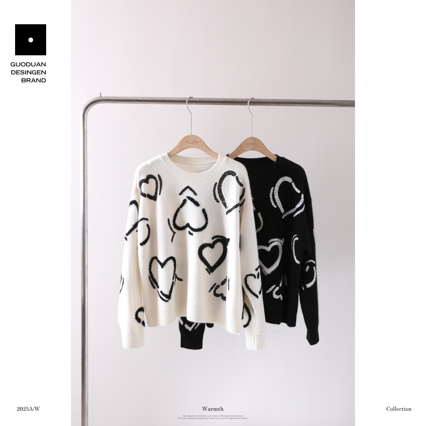 果缎 山羊绒心形提花毛针织衫秋冬保暖时尚羊绒衫 MJS12-F20113