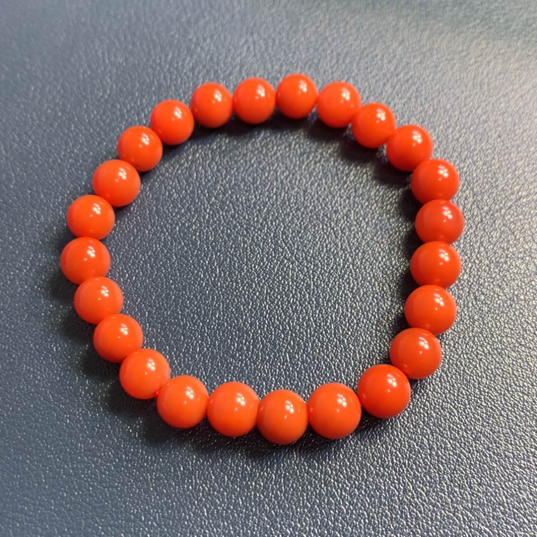 南红玛瑙7.7➕圆珠手串未镶嵌保山原矿南红