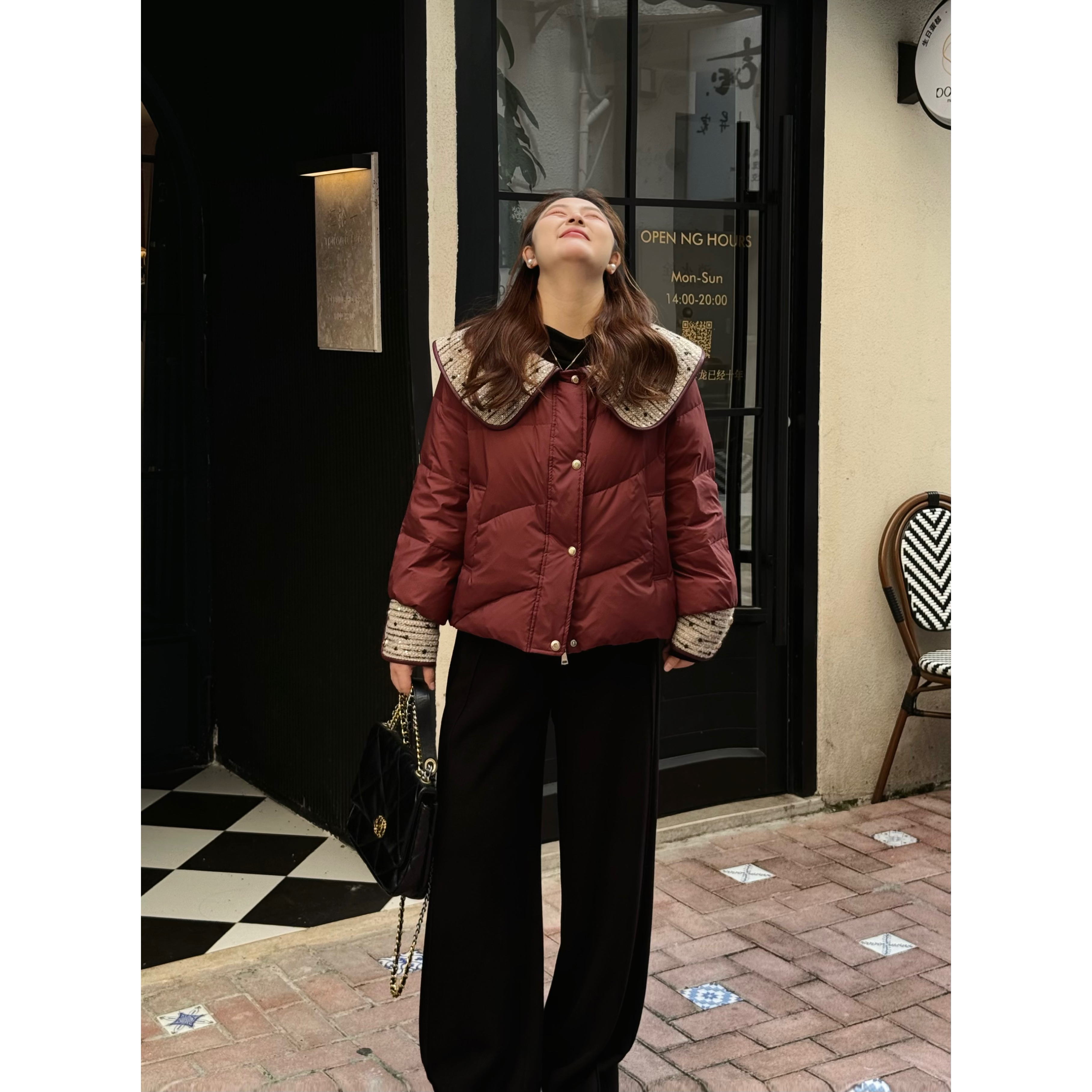 楠序【梅里雪山】魏魏微胖女装 2025年冬装娃娃领百搭羽绒服YZ38081