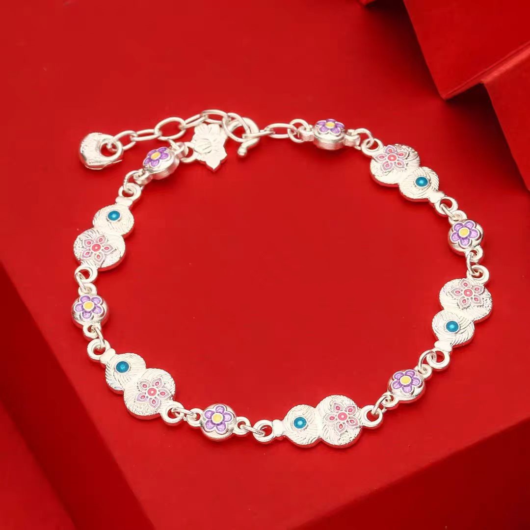 足银银制品 足银葫芦手链 224