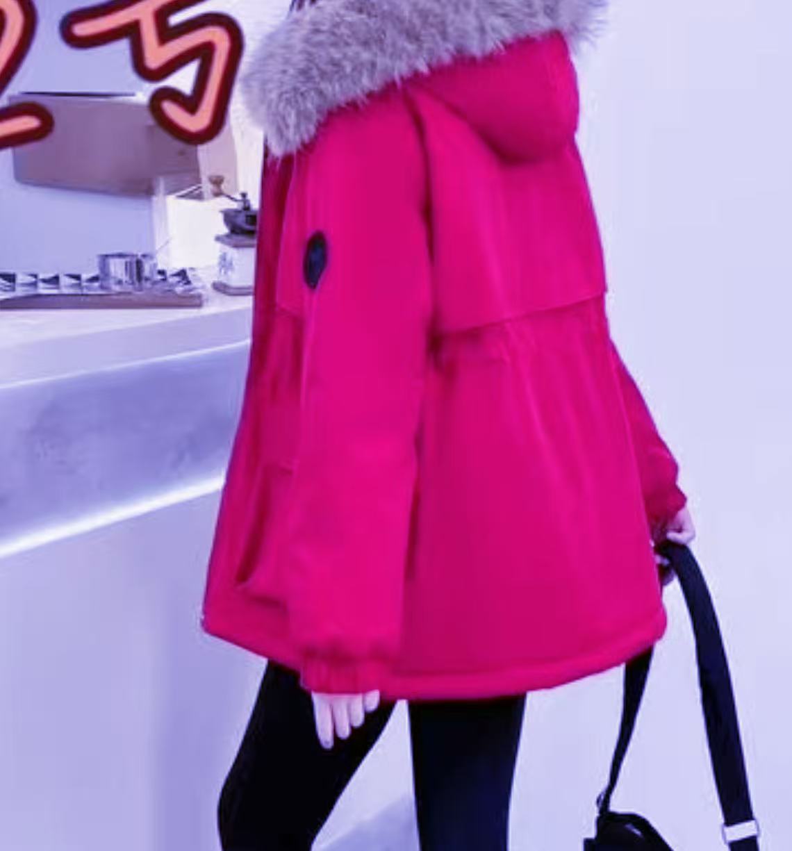 加绒款Y1215玫红时尚派克服外套8821