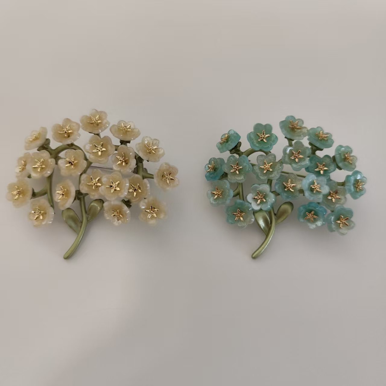 铜合金仿水晶胸针   花开满树时尚百搭合金胸针轻奢优雅小清新