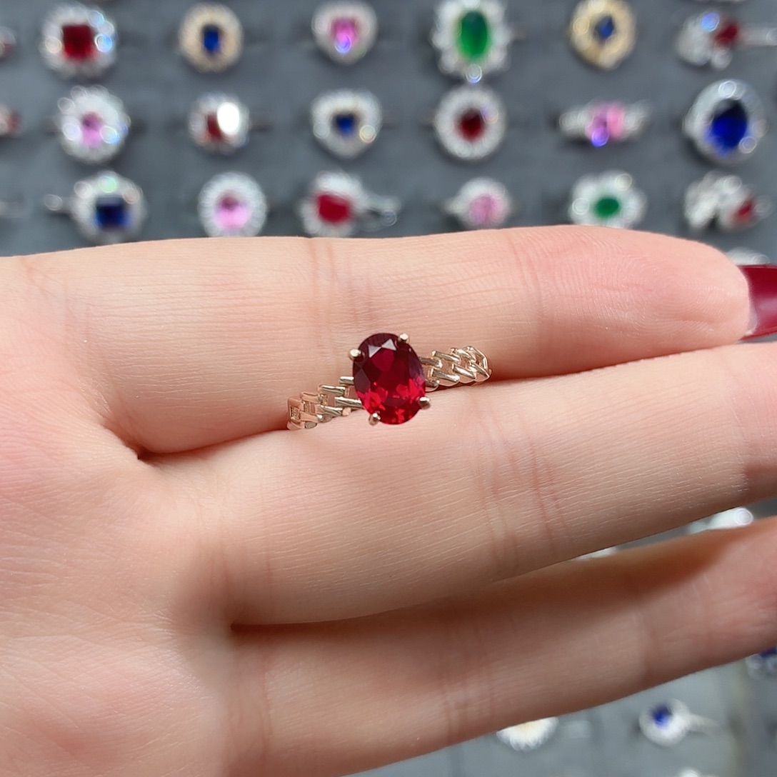 925银培育缅甸鸽血红色宝石003