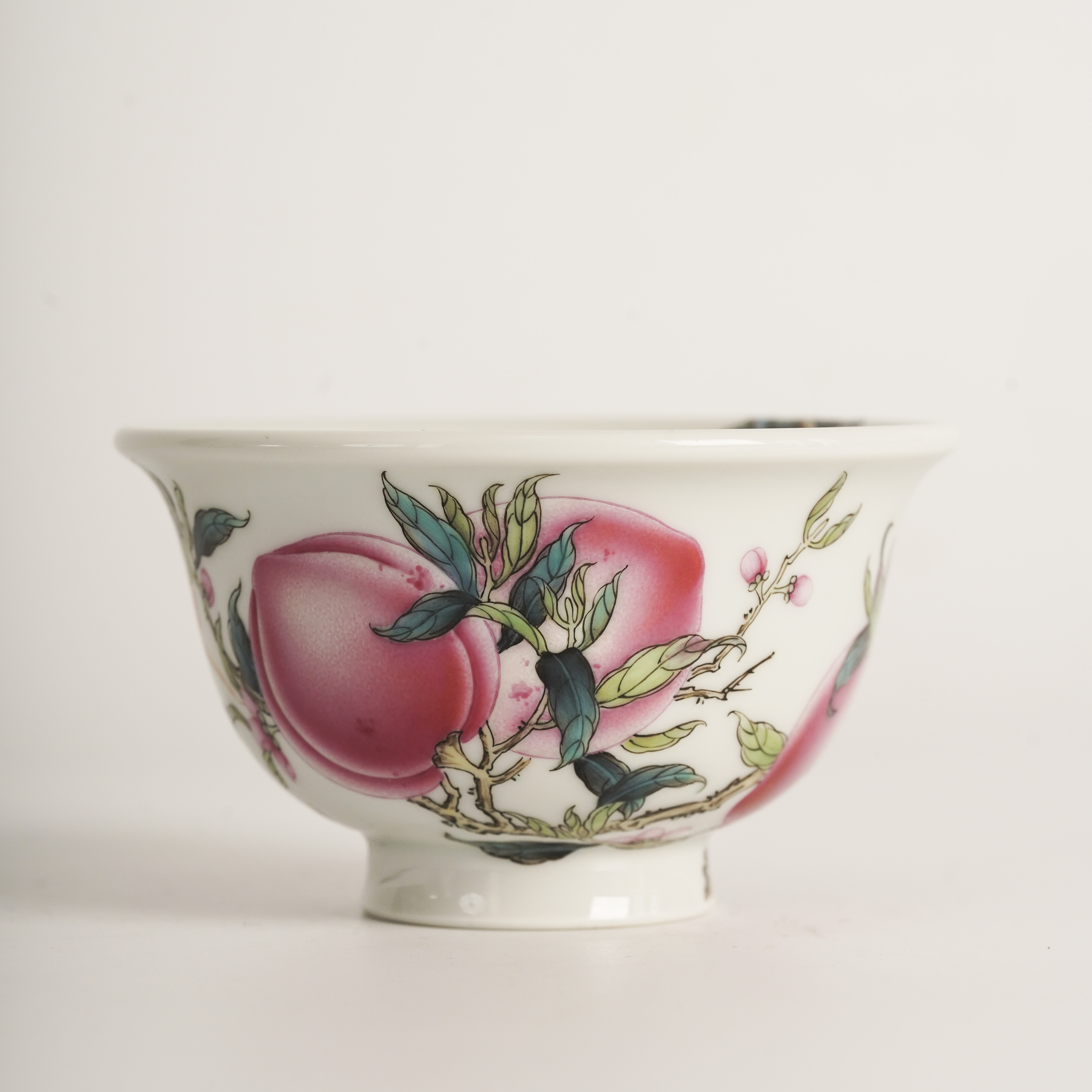 溢珍堂溢珍堂九桃五福红炉压手杯