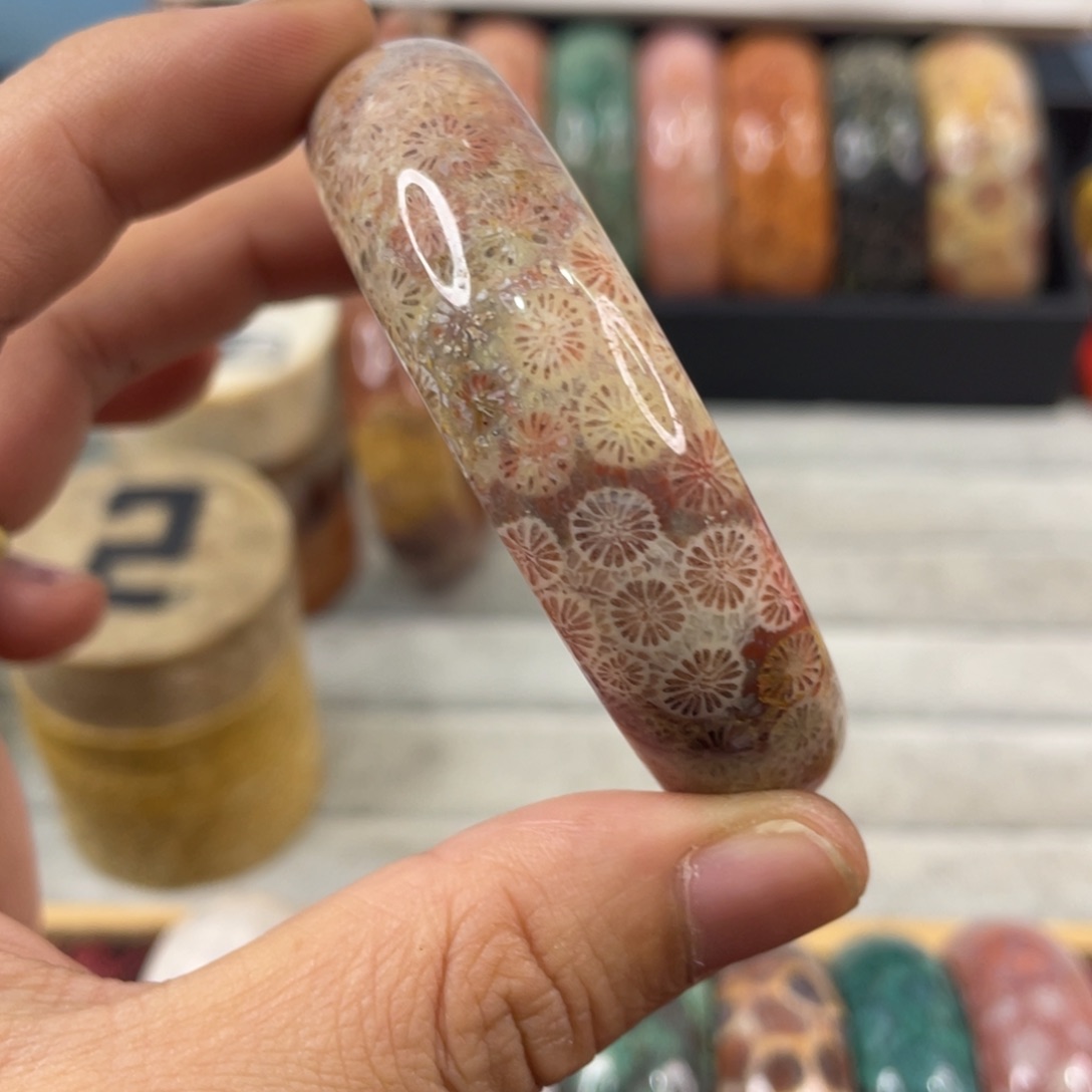 未镶嵌手镯硅化玉