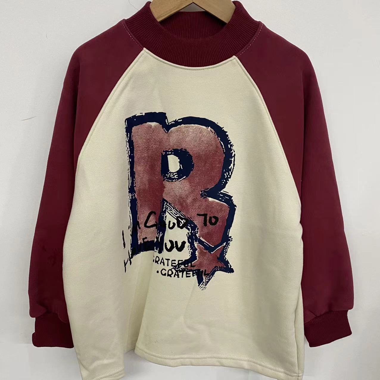 A6853#CYX-DD-BJ23301童装卫衣（藏青色 红色）