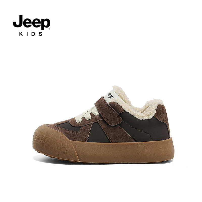jeep童鞋男童大棉板鞋新款魔术贴软底鞋子2025春季款中大童运动鞋