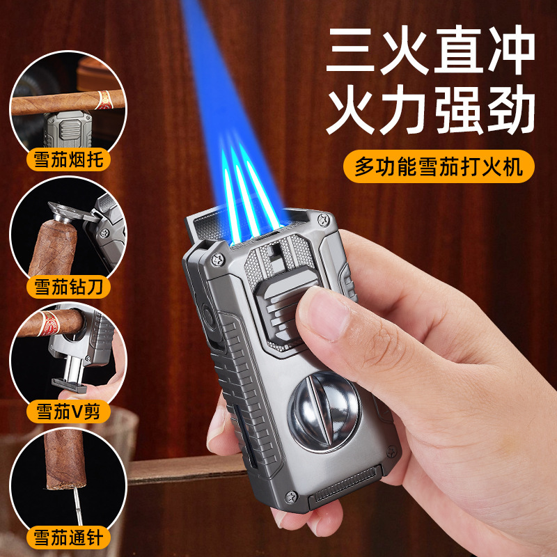 2025新款高端金属直冲防风打火机充气打火机2025年火爆款网红款