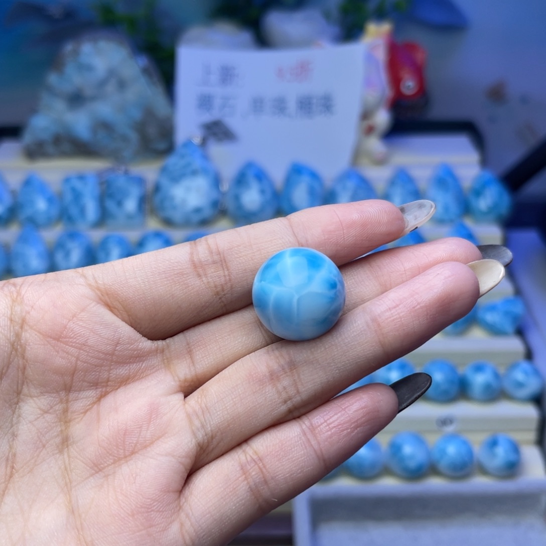 未镶嵌针钠钙石（海纹石）珠宝半成品F****e海纹石单珠18